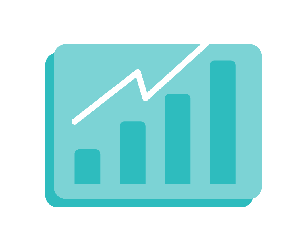 A graphic showing an upward pointing arrow.